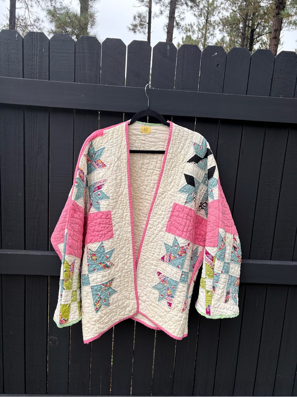Repurposed Quilted Patchwork Pink & Cream Jacket